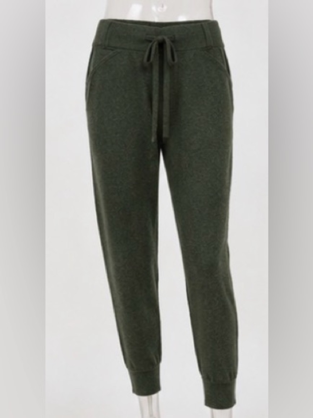 [Minnie Rose] Green Cashmere Blend Drawstring Jogger Pants Size S